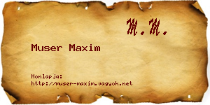 Muser Maxim névjegykártya